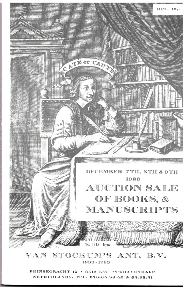 VAN STOCKUM'S AUCTIONS - December 7th, 8th & 9th 1983. Auction Sale of Books, & Manuscripts