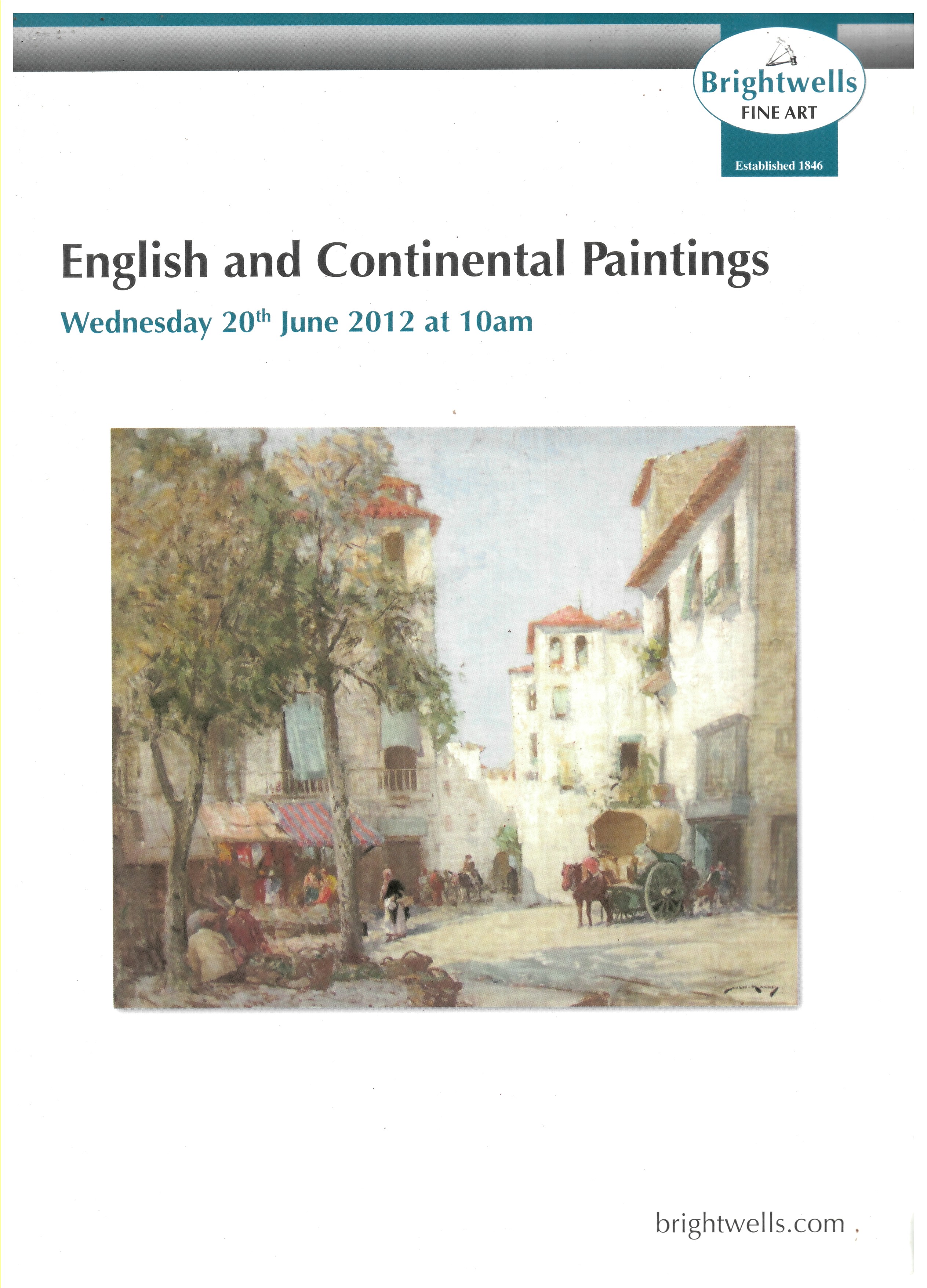 BRIGHTWELLS - English & Continental Paintings. Wednesday 20th June 2012
