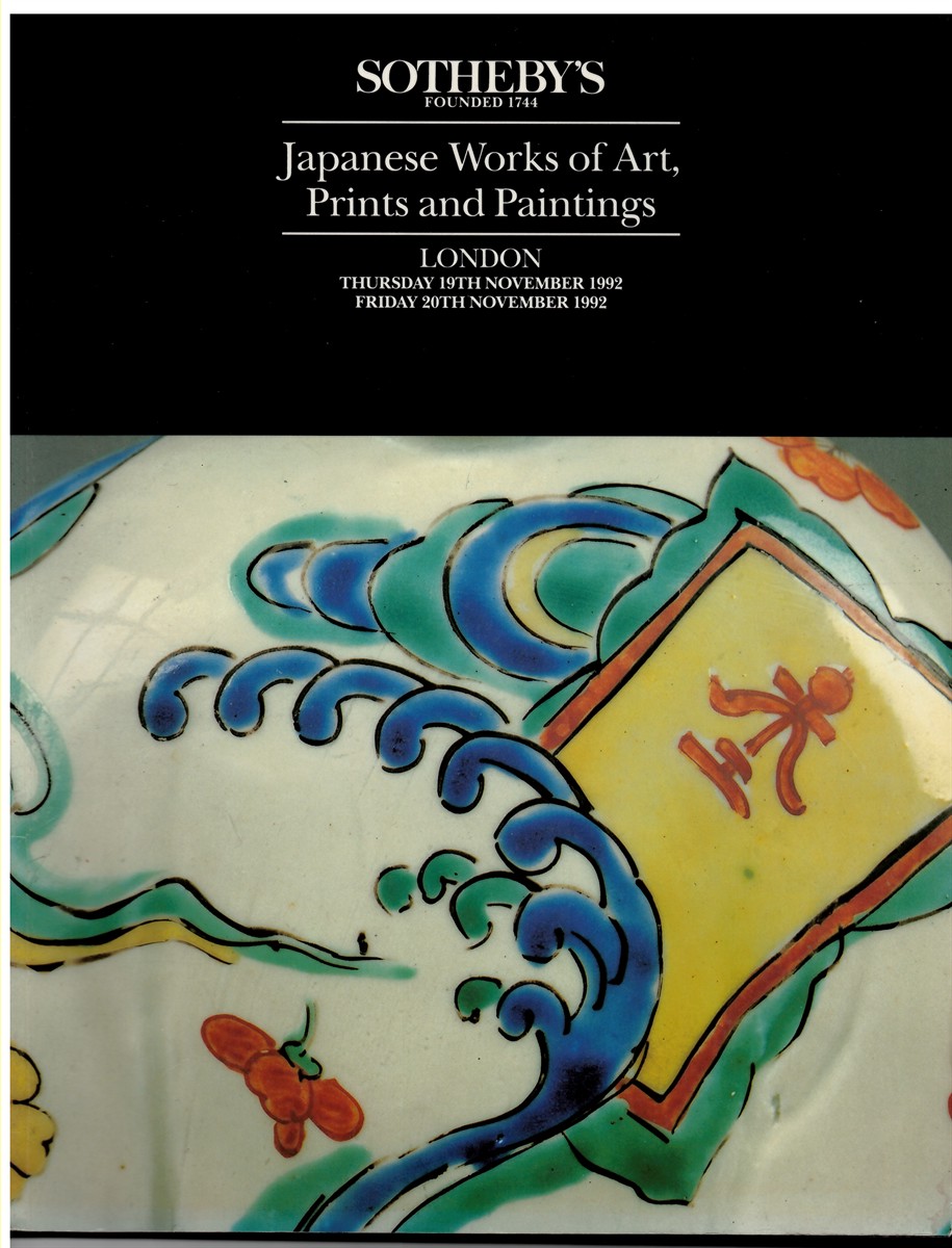SOTHEBY'S - Japanese Works of Art, Prints and Paintings. Days of Sale Thursday 19th November... Friday 20th November 1992 Nami