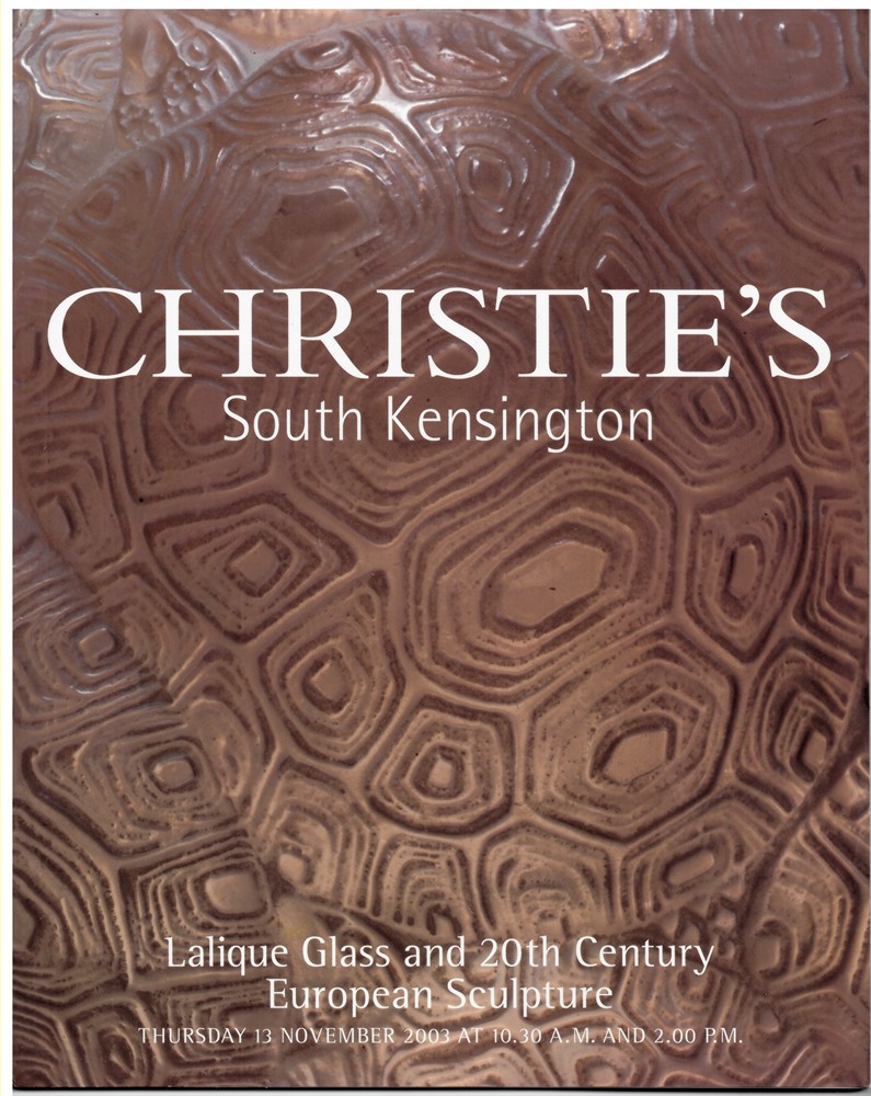 CHRISTIE'S SOUTH KENSINGTON - Lalique Glass and 20th Century European Sculpture. Thursday 13 November 2003... And-9736