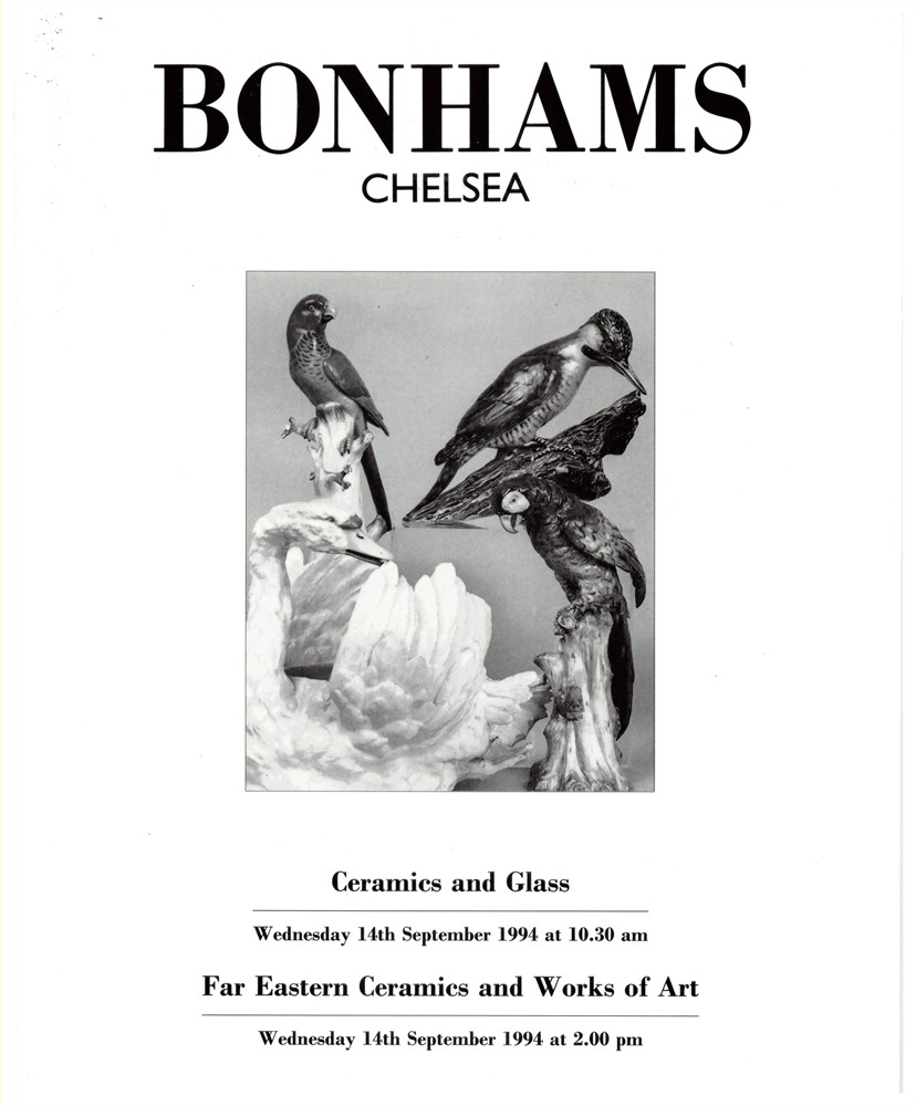 BONHAMS CHELSEA - Ceramics and Glass. Wednesday 14th September 1994. Far Eastern Ceramics and Works of Art. Wednesday 14th September 1994