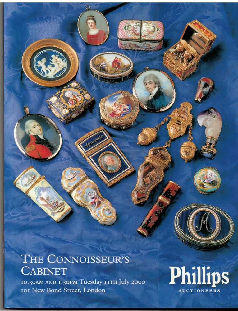 PHILLIPS AUCTIONEERS - The Connoisseur's Cabinet Including Portrait Miniatures, Gold Boxes, Items of Vertu and Walking Sticks. Tuesday 11th July 2000 10. 30 Am Walking Sticks Including the Marzen Collection. The Davidson Collection of Opera Glasses. 1. 30 Pm Portrait Miniatures.