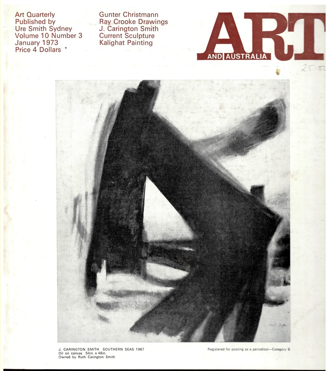 HORTON, MERVYN (EDITOR) - Art and Australia. Volume 10 Number 3