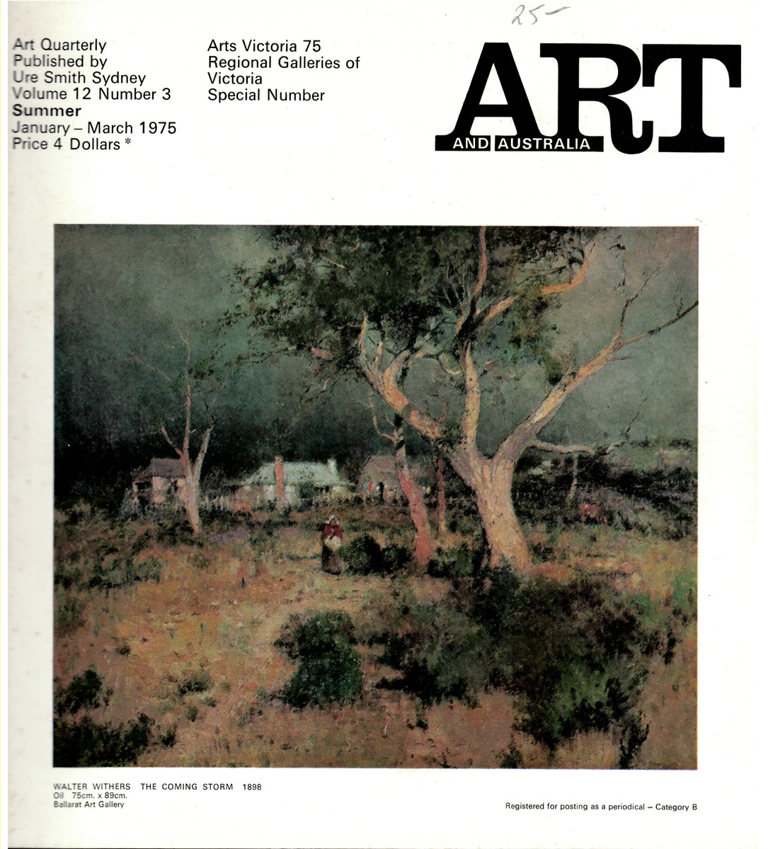 HORTON, MERVYN (EDITOR) - Art and Australia. Volume 12 Number 3 Jan-March 1975