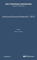 CALDERON, HECTOR A. (EDITOR) - Advanced Structural Materials 2013: Volume 1611
