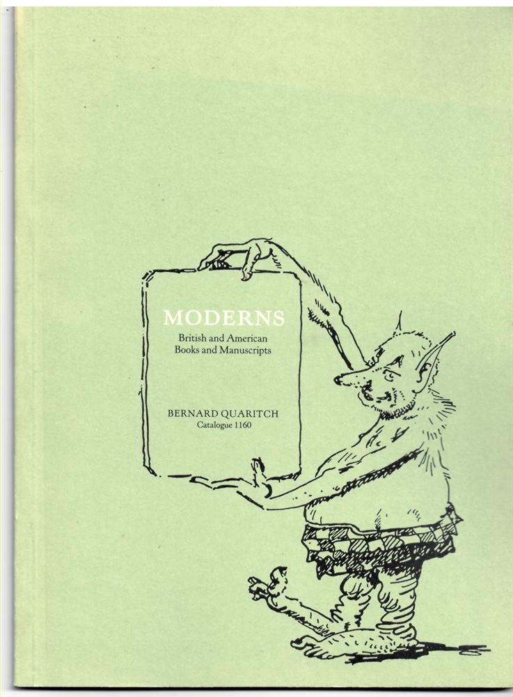 QUARITCH, BERNARD - Modern. British and American Books and Manuscripts (Catalogue 1160)