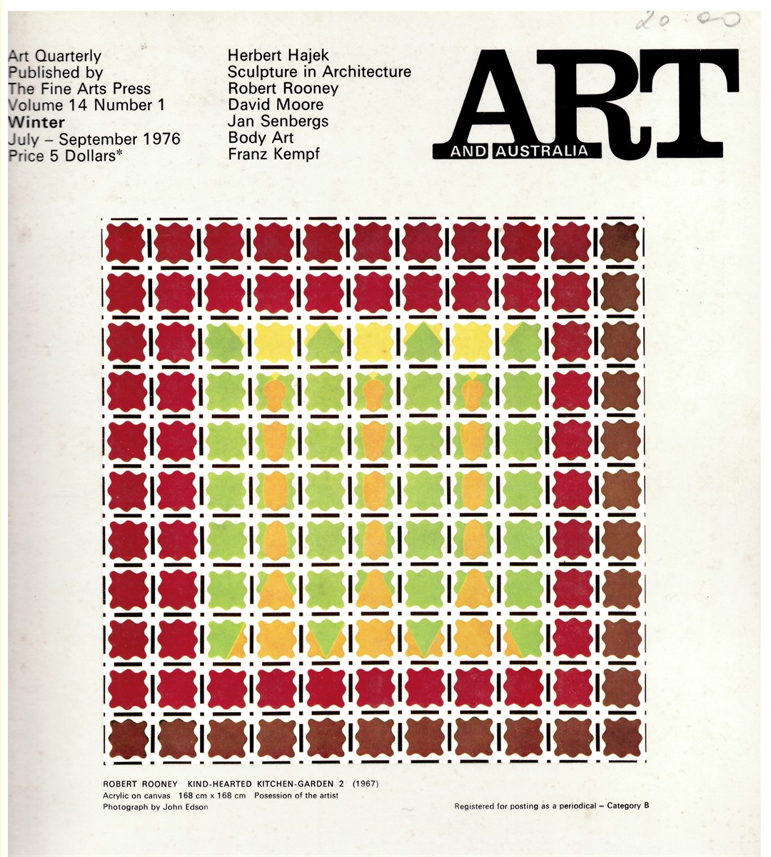 HORTON, MERVYN (EDITOR) - Art and Australia. Volume 14 Number 1 Winter July-September 1976