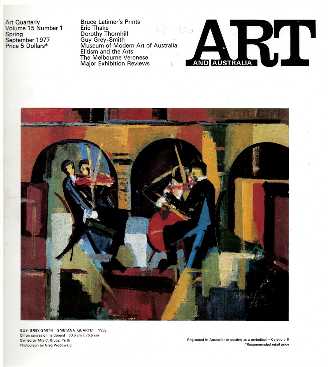 HORTON, MERVYN (EDITOR) - Art and Australia. Volume 15 Number 1 Spring September 1977