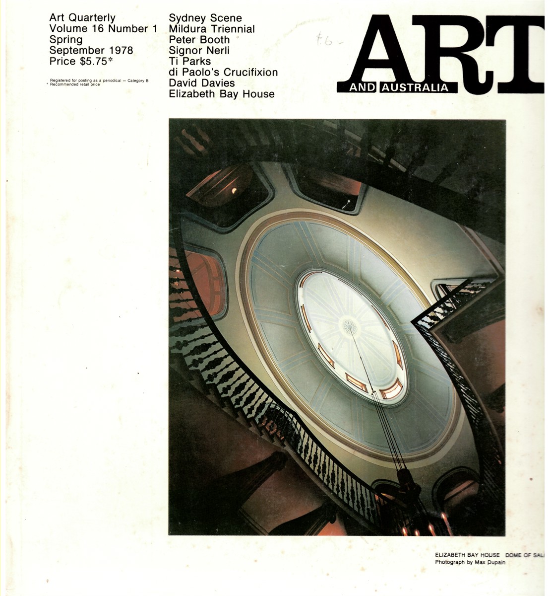 HORTON, MERVYN (EDITOR) - Art and Australia. Volume 16 Number 1 Spring September 1978
