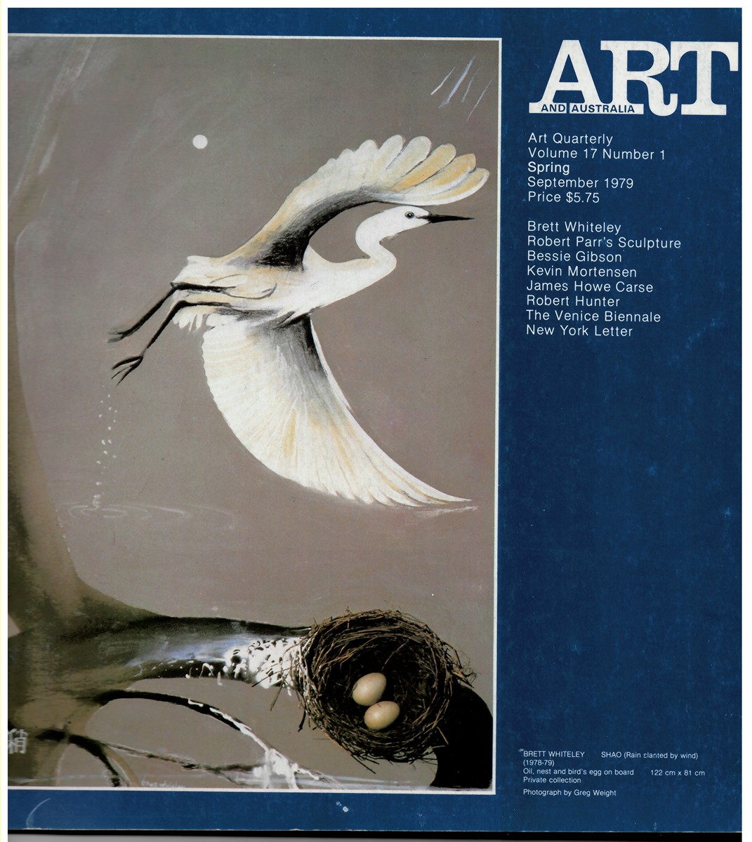 HORTON, MERVYN (EDITOR) - Art and Australia. Volume 17 Number 1 Spring September 1979