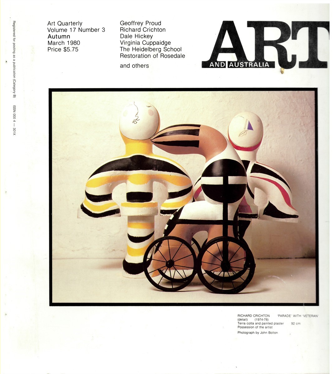 HORTON, MERVYN (EDITOR) - Art and Australia. Volume 17 Number 3 Autumn March 1980