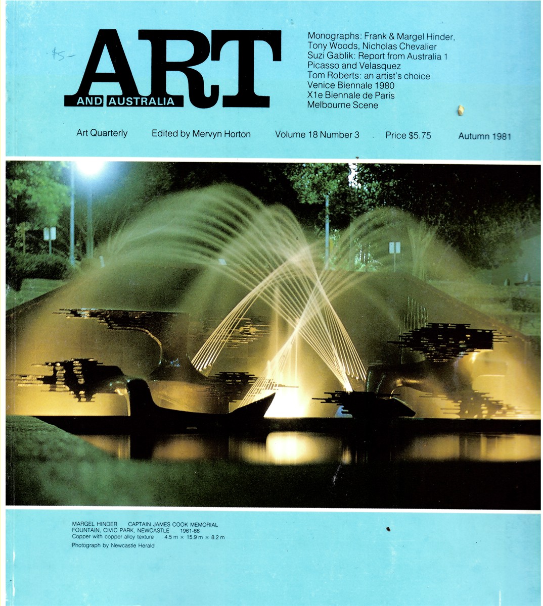 HORTON, MERVYN (EDITOR) - Art and Australia. Arts Quarterly Volume 18 Number 3 Autumn 1981
