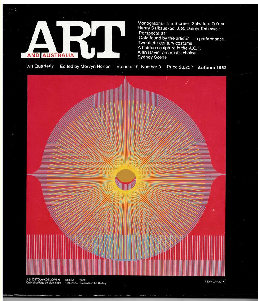 HORTON, MERVYN (EDITOR) - Art and Australia. Arts Quarterly Volume 19 Number 3 Autumn 1982