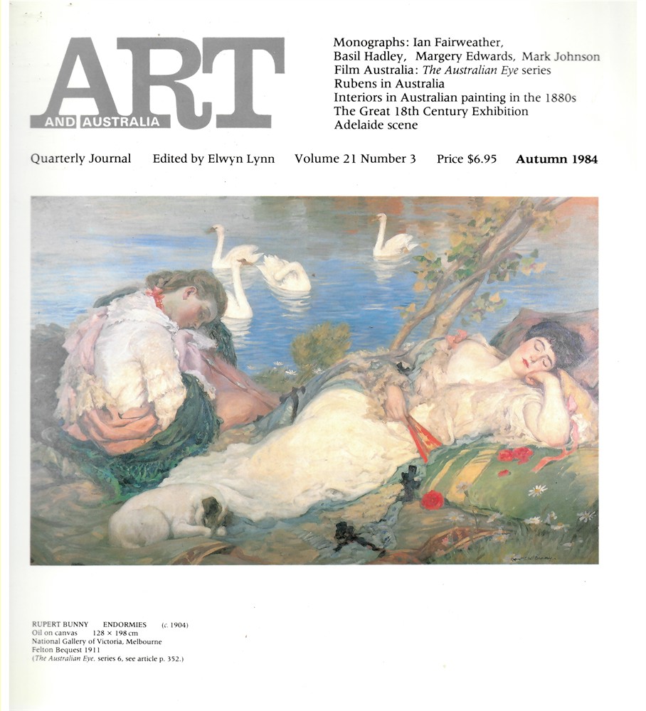LYNN, ELWYN (EDITOR) - Art and Australia. Arts Quarterly Volume 21 Number 3 Autumn 1984