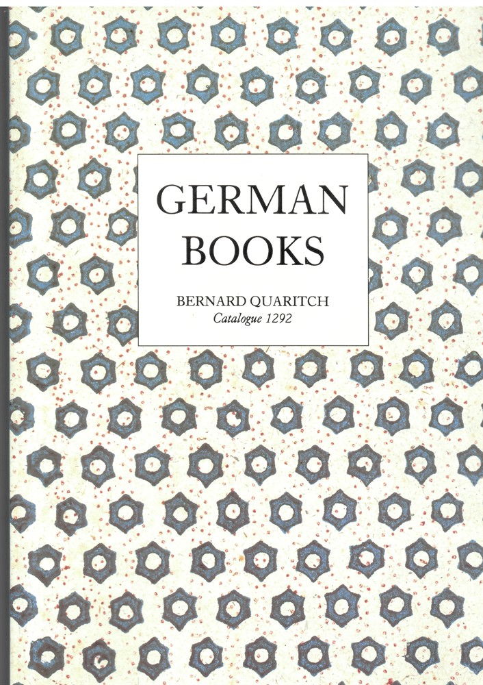 QUARITCH, BERNARD - German Books (Bernard Quaritch Catalogue 1292)