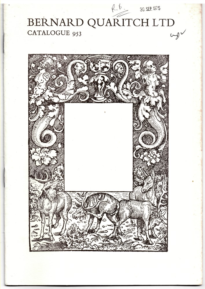 QUARITCH, BERNARD - Printed Books & Manuscripts (Catalogue 953)