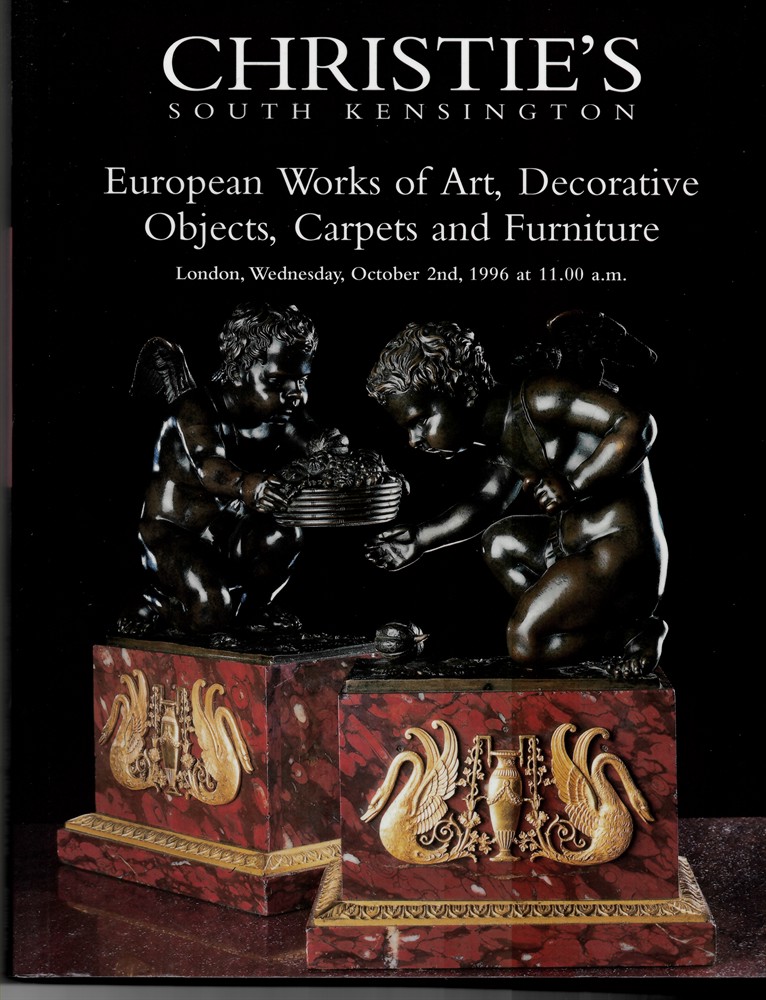 CHRISTIE'S SOUTH KENSINGTON - European Works of Art, Decorative Objects, Carpets and Furniture. London, Wednesday, October 2nd, 1996 Frn-7357