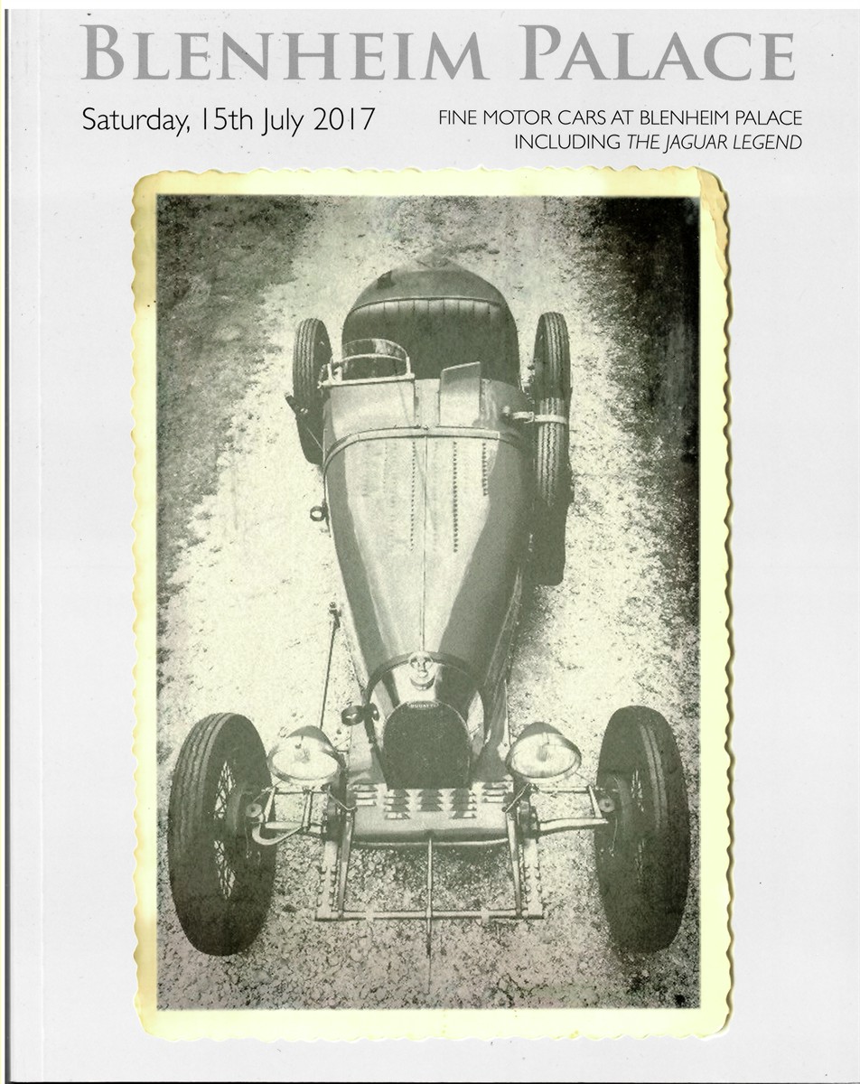 COYS LONDON - Blenheim Palace. An Important Auction of Historic Collectors Motorcars Including the Jaguar Legend Collection. Saturday, 15th July 2017