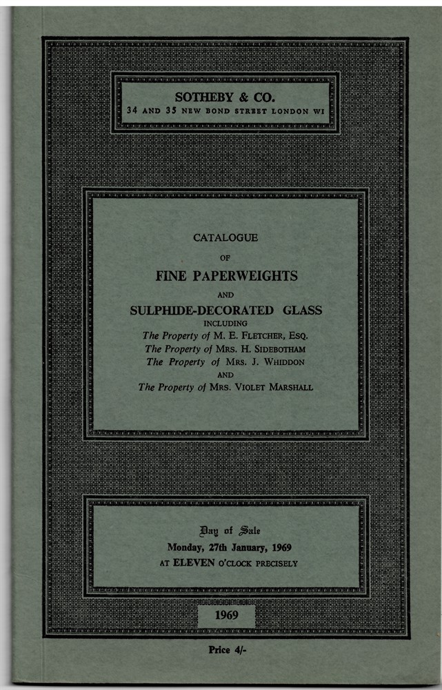 SOTHEBY'S - Catalogue of Fine Paperweights and Sulphide-Decorated Glass... Monday, 27th January, 1969