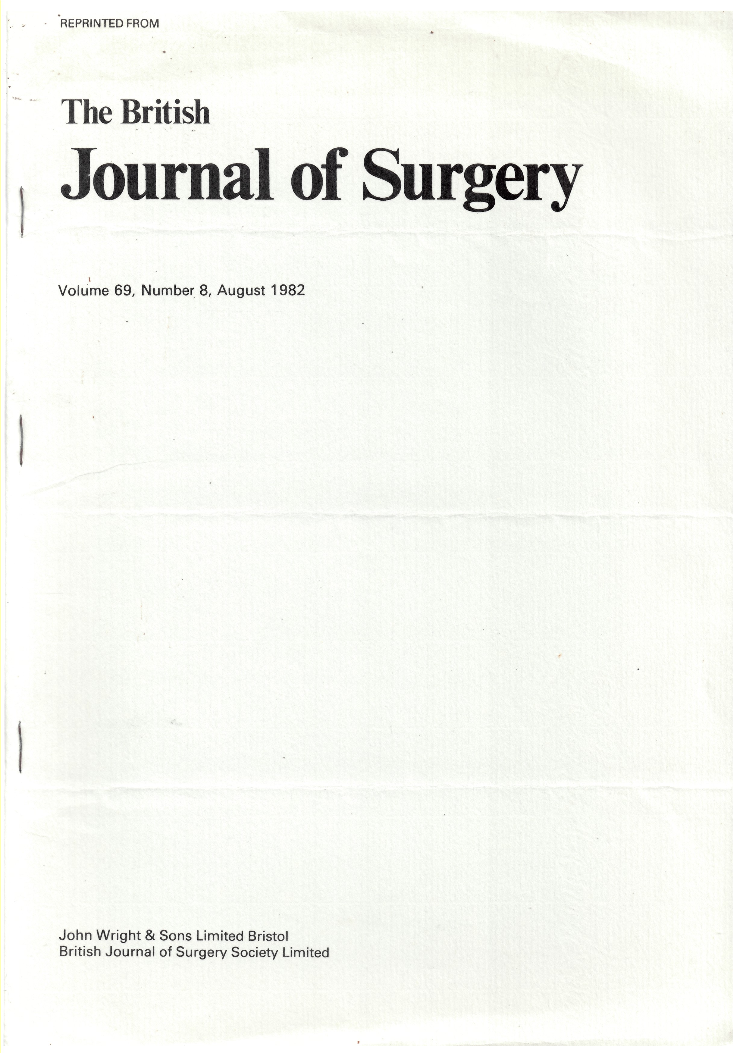 HENRY, M. M. , A. G. PARKS & M. SWASH - The Pelvic Floor Musculature in the Descending Perineum Syndrome. Reprinted from the British Journal of Surgery. Volume 69, Number 8, August 1982