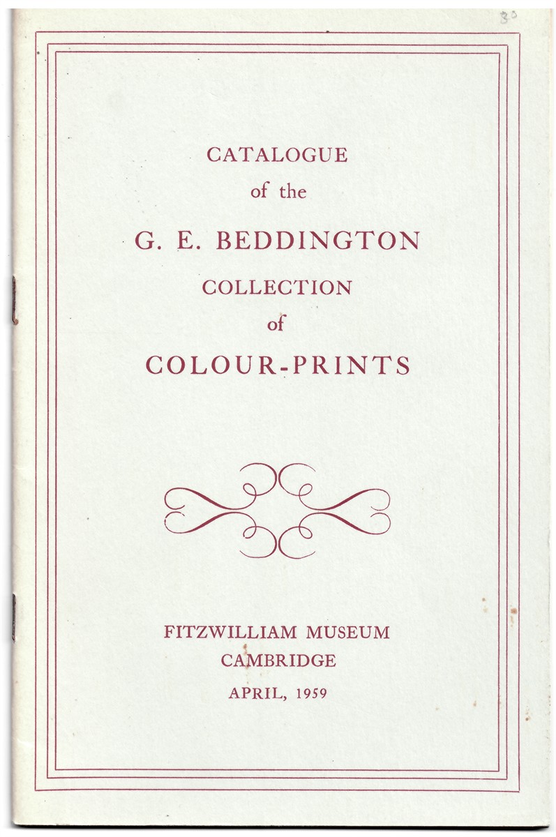 GROSE, S. W. - Catalogue of the G.E. Beddington Collection of Colour - Prints.