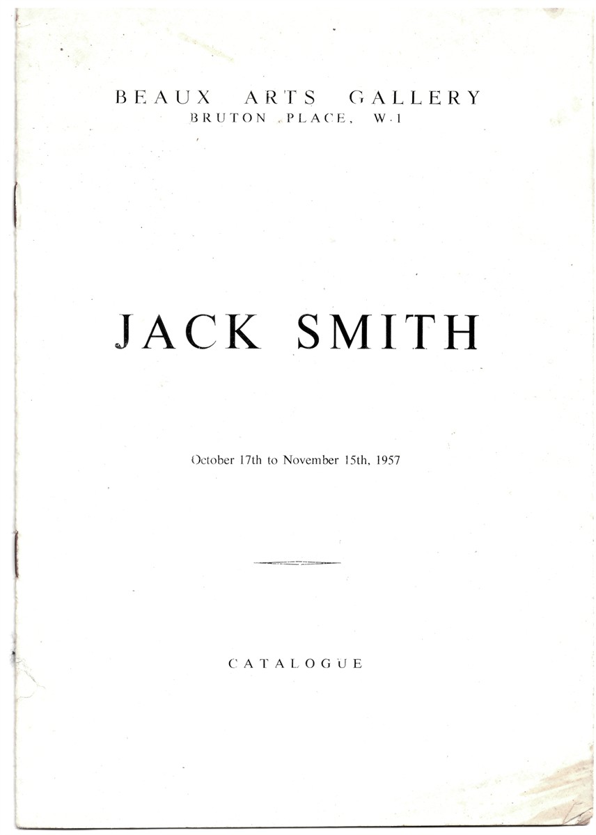 BEAUX ARTS GALLERY - Jack Smith. October 17th to November 15th, 1957