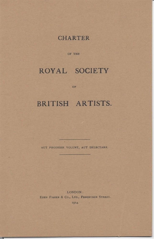 ROYAL SOCIETY OF BRITISH ARTISTS - Charter of the Royal Society of British Artists. 1914