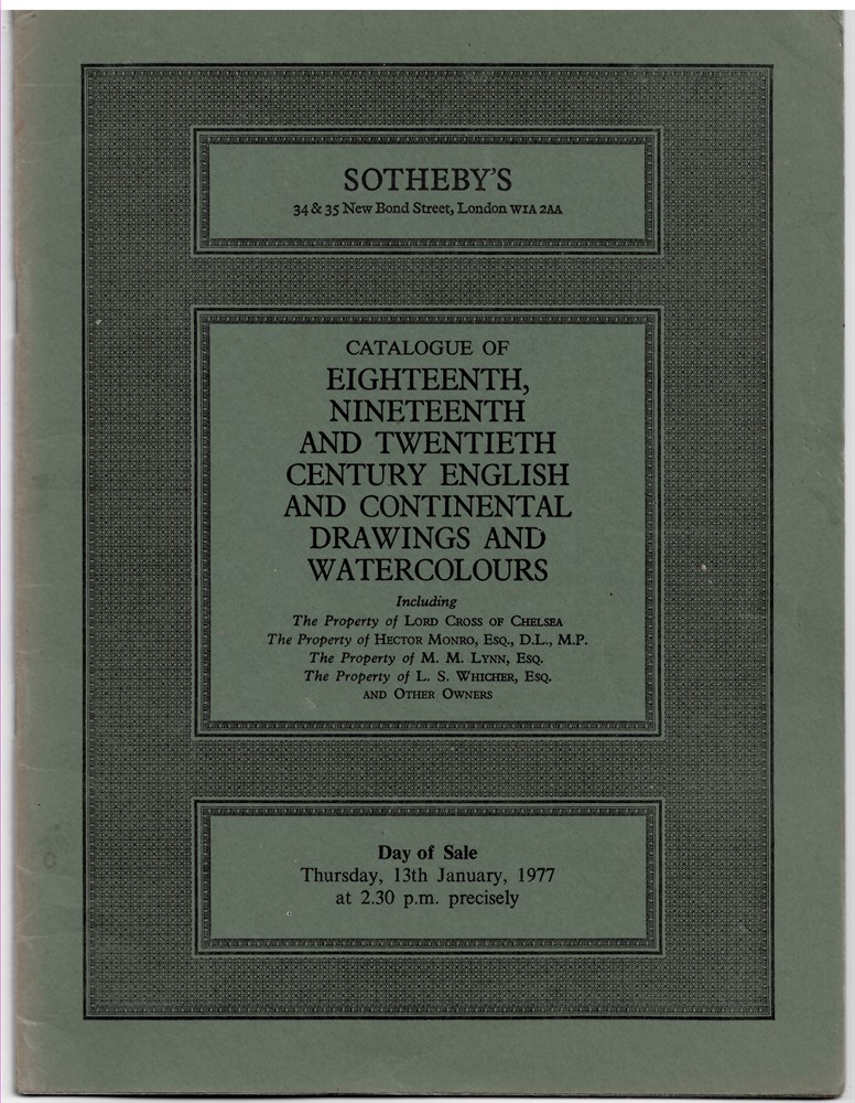 SOTHEBY'S - Catalogue of British Watercolours and Drawings 1750 - 1920 and Watercolours of Islamic Interest 18 October 1979