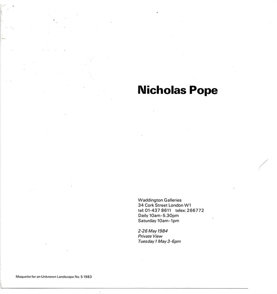 POPE, NICHOLAS. - Nicholas Pope.
