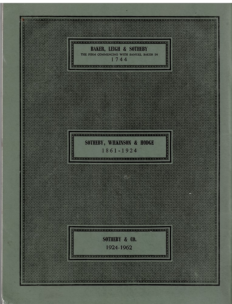 SOTHEBY'S - Catalogue of Fine Old Master Paintings Including the Properties of the Rt. Hon. Viscount Rothermere. Baroness Bentinck, Etc. April 4 1962