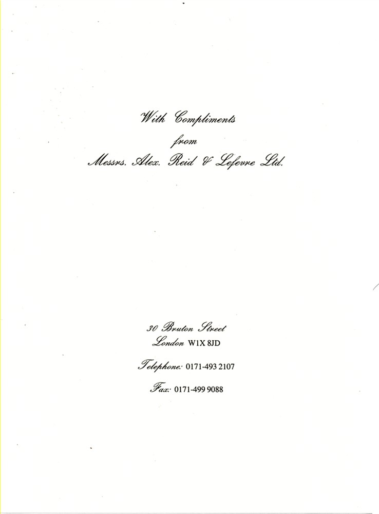 LEFEVRE GALLERY, THE - Important XIX & XX Century Works of Art 1 - 18 December 1997