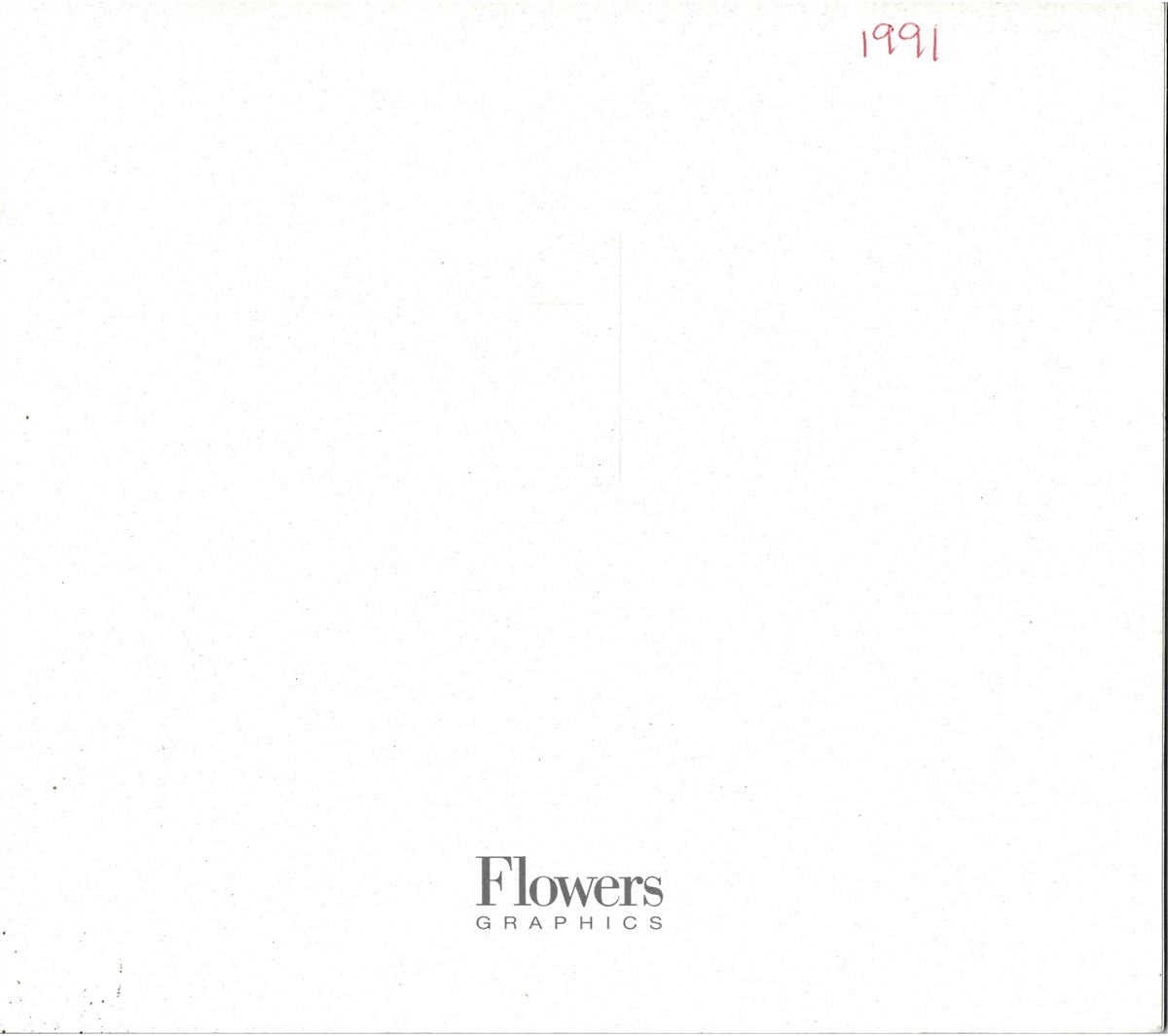 FLOWERS EAST - Flowers Graphics. Catalogue 1 1991