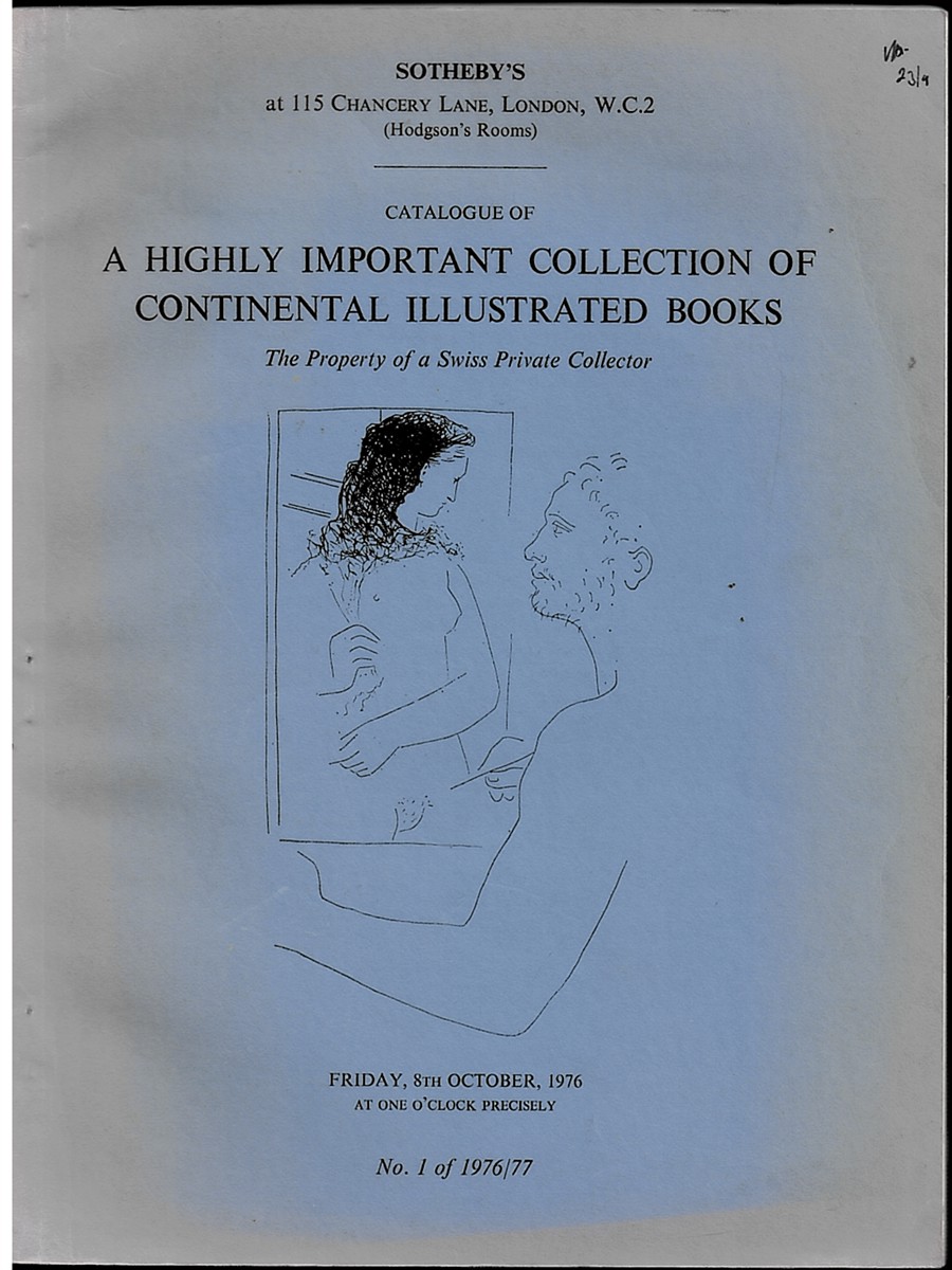 A HIGHLY IMPORTANT COLLECTION of CONTINENTAL ILLUSTRATED BOOKS. the PROPERTY of a SWISS COLLECTOR. 8 October 1976