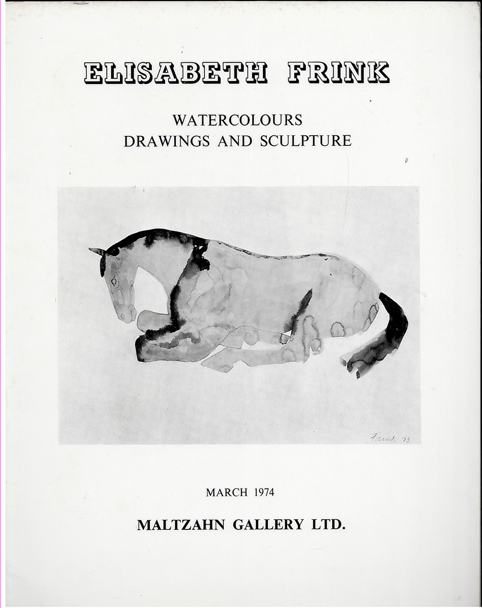 Elisabeth Frink. Watercolours Drawings and Sculpture March 1974