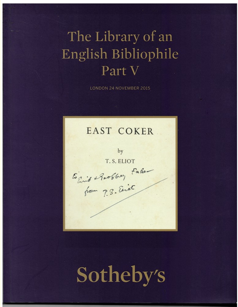 SOTHEBY'S - The Library of an English Bibliophile Part V London 24 November 2015