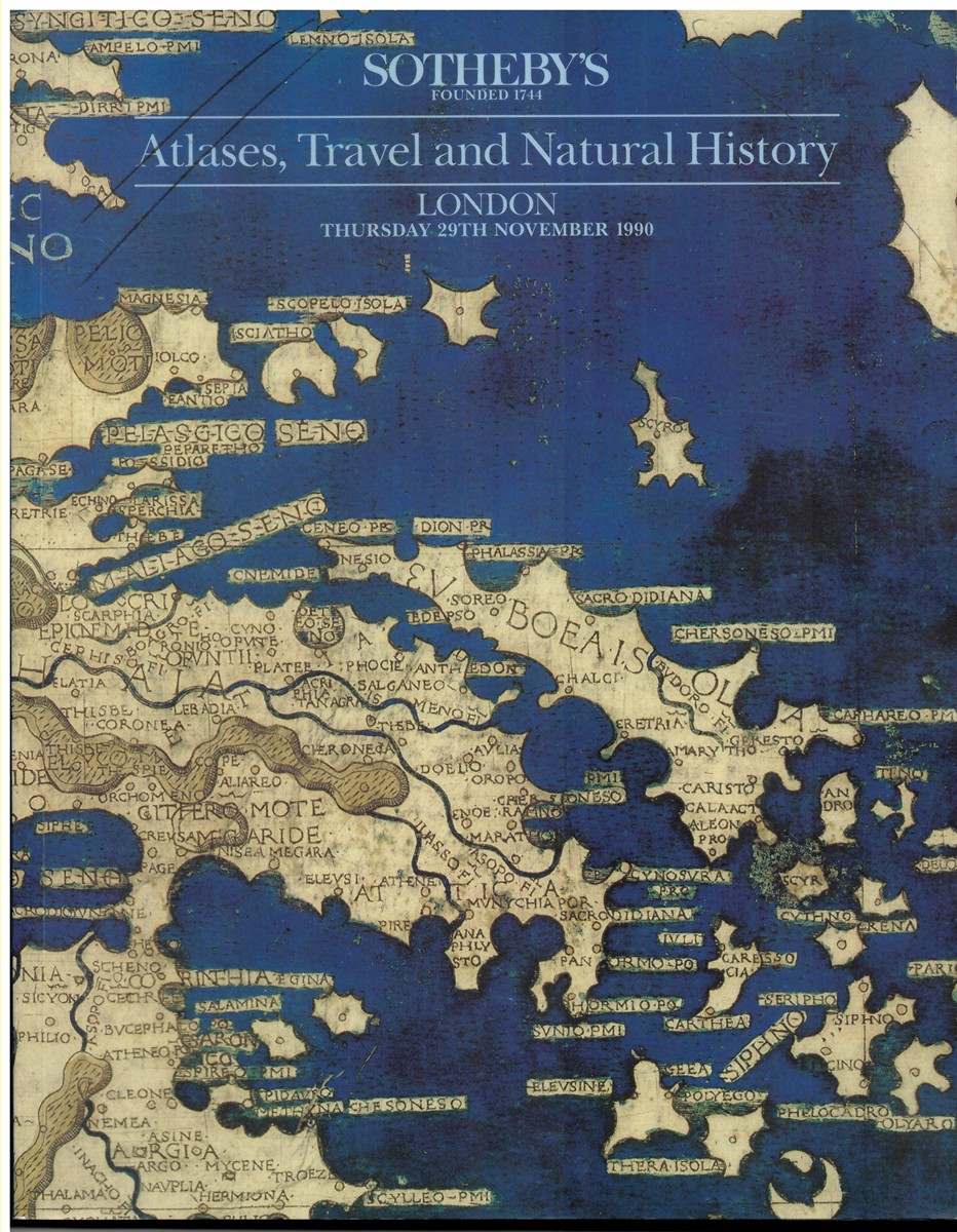 SOTHEBY'S - Atlases, Travel and Natural History. London. Thursday 29th November 1990
