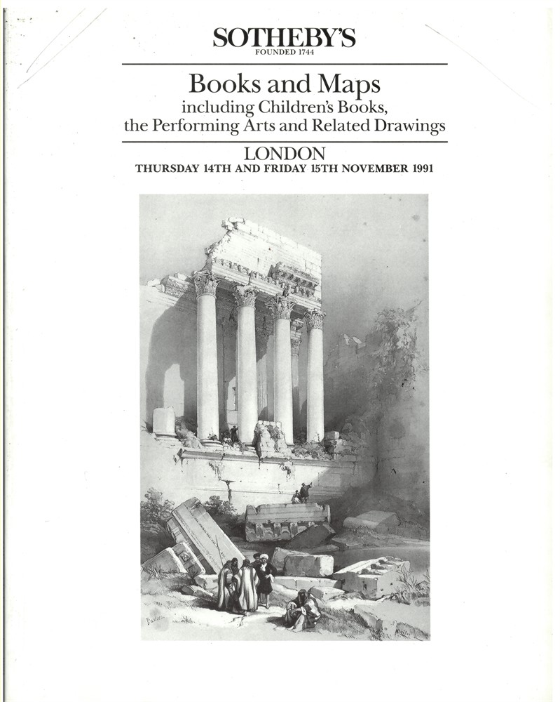 SOTHEBY'S - Books and Maps Including Children's Books, the Performing Arts and Related Drawings. Thursday 14th and Friday 15th November 1991