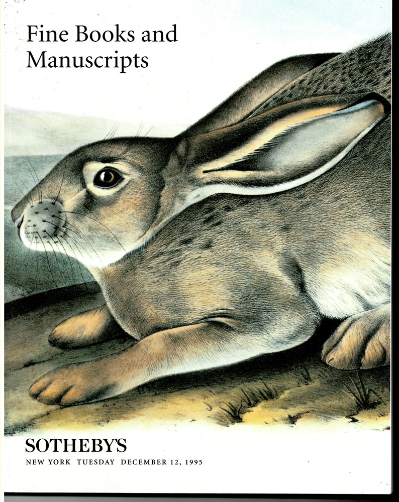 SOTHEBY'S - Fine Books and Manuscripts. New York. Tuesday. December 12, 1995.