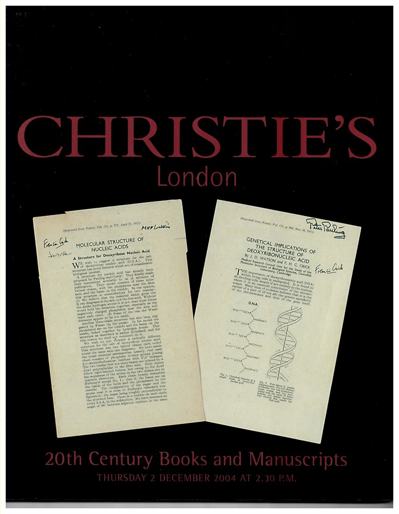CHRISTIE'S - 20th Century Books and Manuscripts. Thursday 2 December 2004
