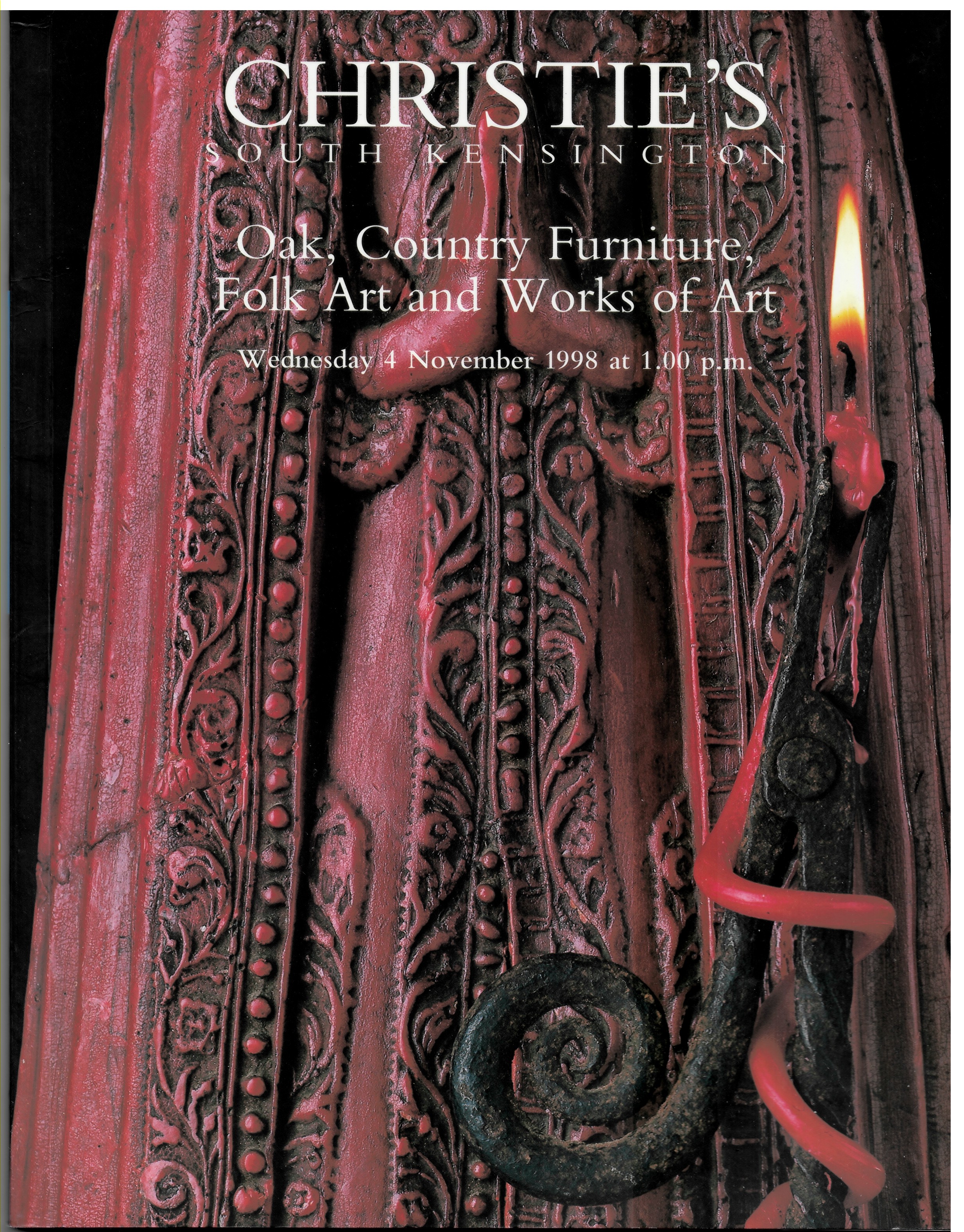 CHRISTIE'S SOUTH KENSINGTON - Oak, Country Furniture, Folk Art and Works of Art. Wednesday 4 November 1998