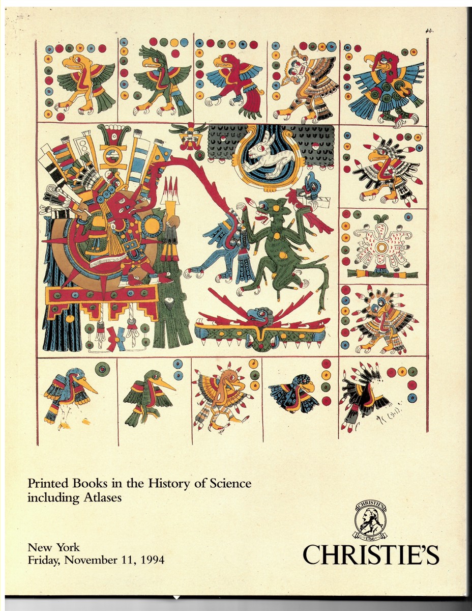 CHRISTIE'S - Printed Books in the History of Science Including Atlases. New York. Friday, November 11, 1994