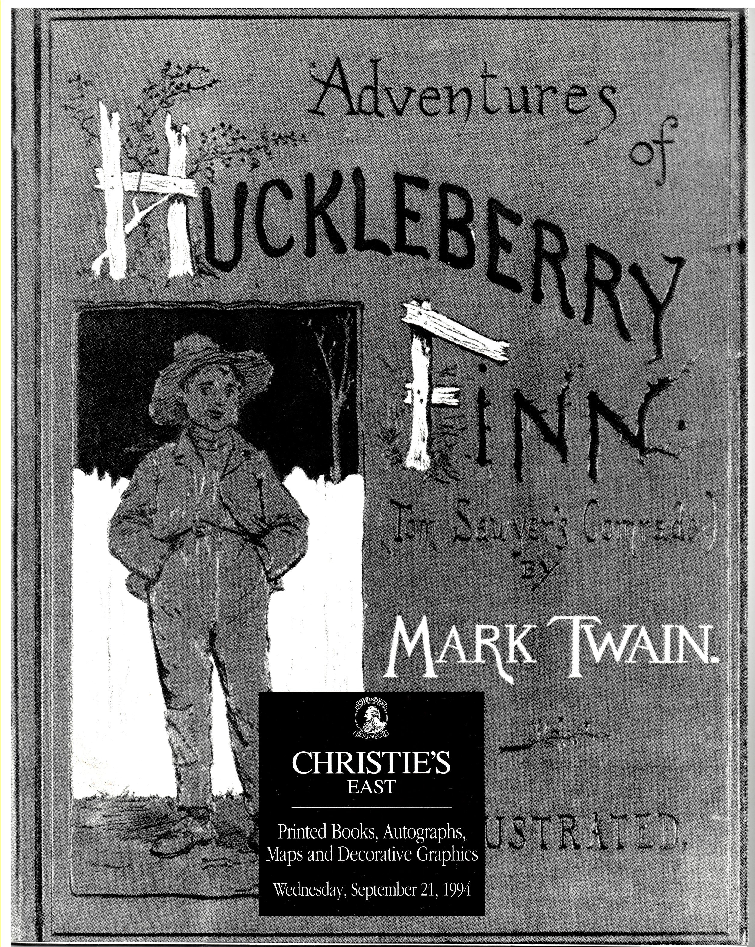 CHRISTIE'S EAST - Printed Books, Autographs, Maps and Decorative Graphics. Wednesday, September 21, 1994