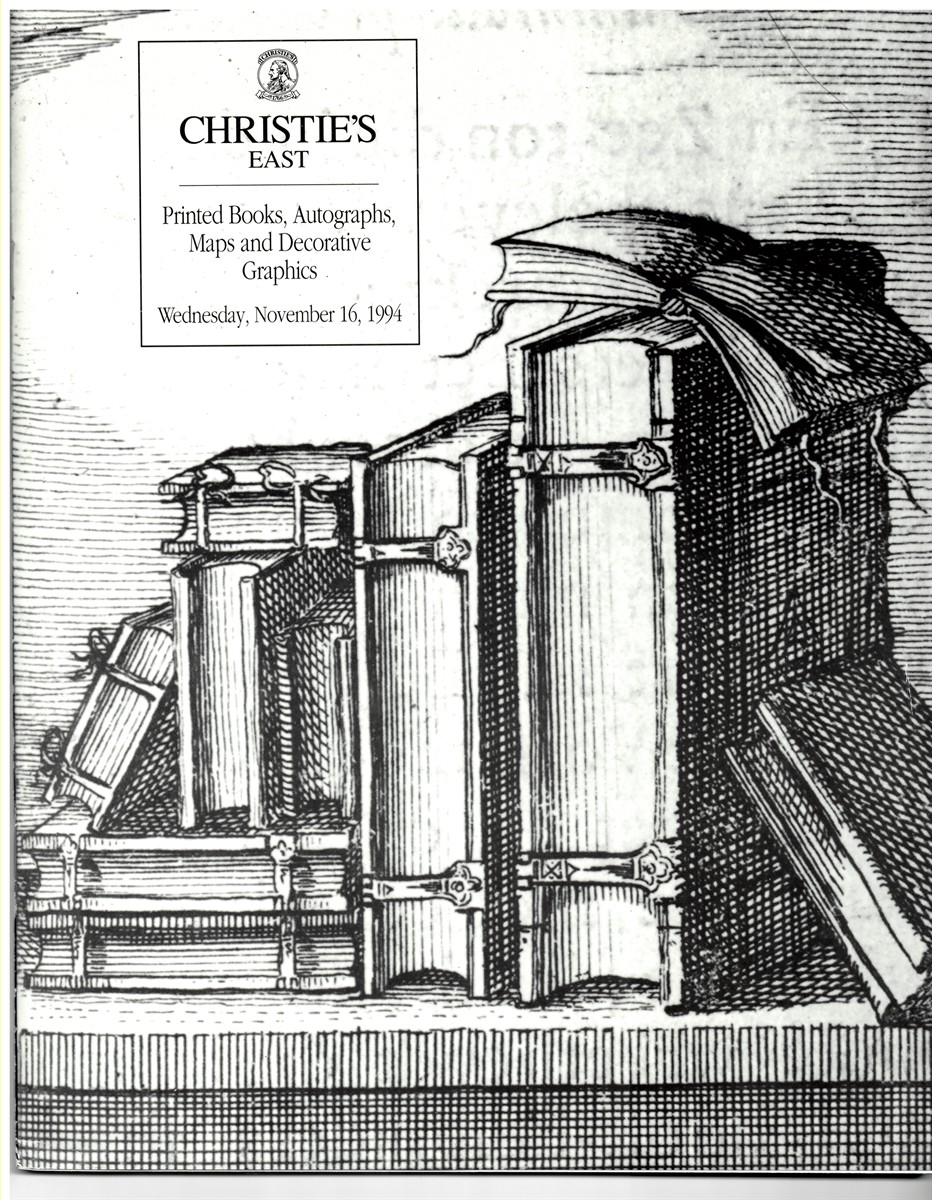 CHRISTIE'S EAST - Printed Books, Autographs, Maps and Decorative Graphics. Wednesday, November 16, 1994