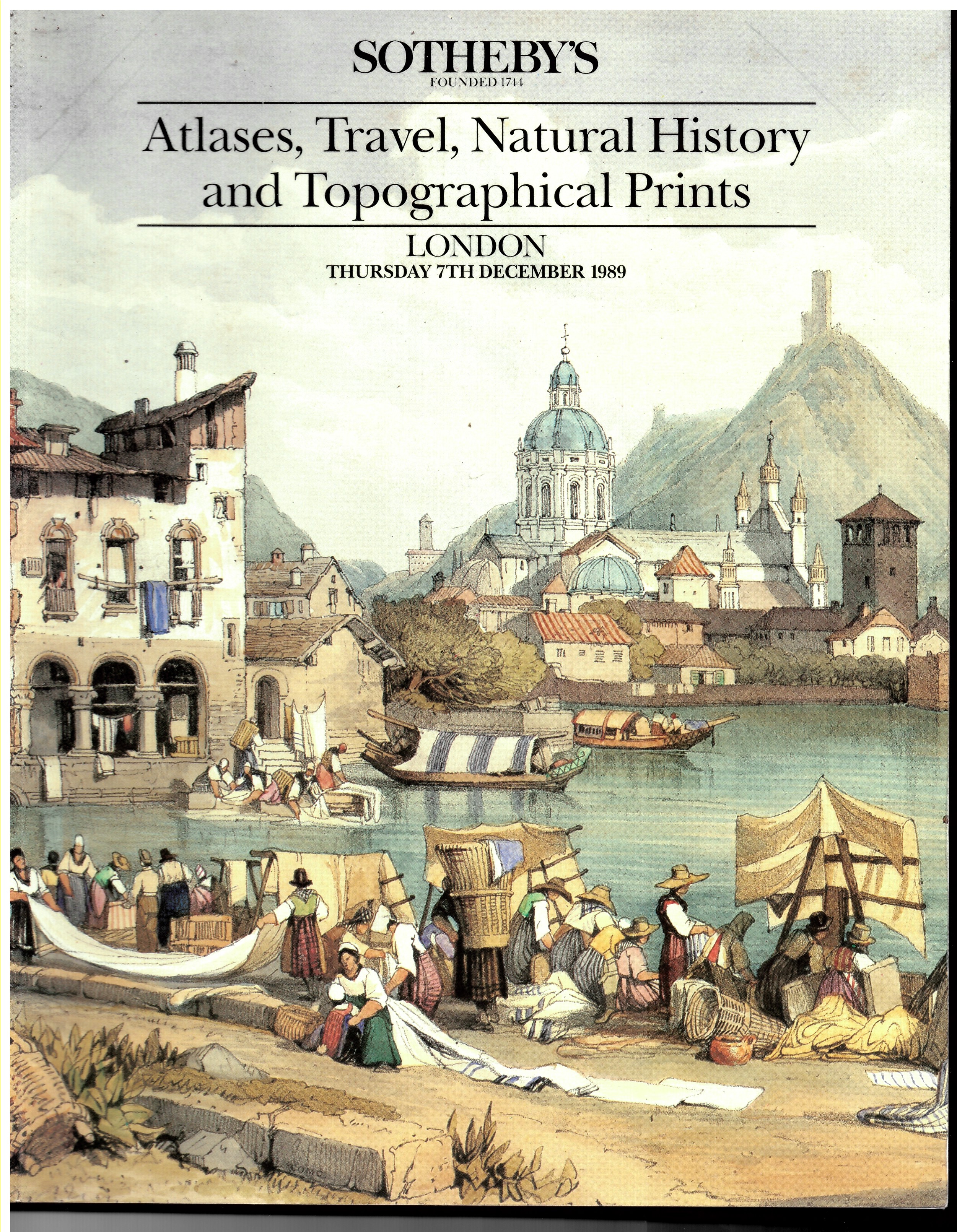 SOTHEBY'S - Atlases, Travel, Natural History and Topographical Prints. London. Thursday 7 December 1989