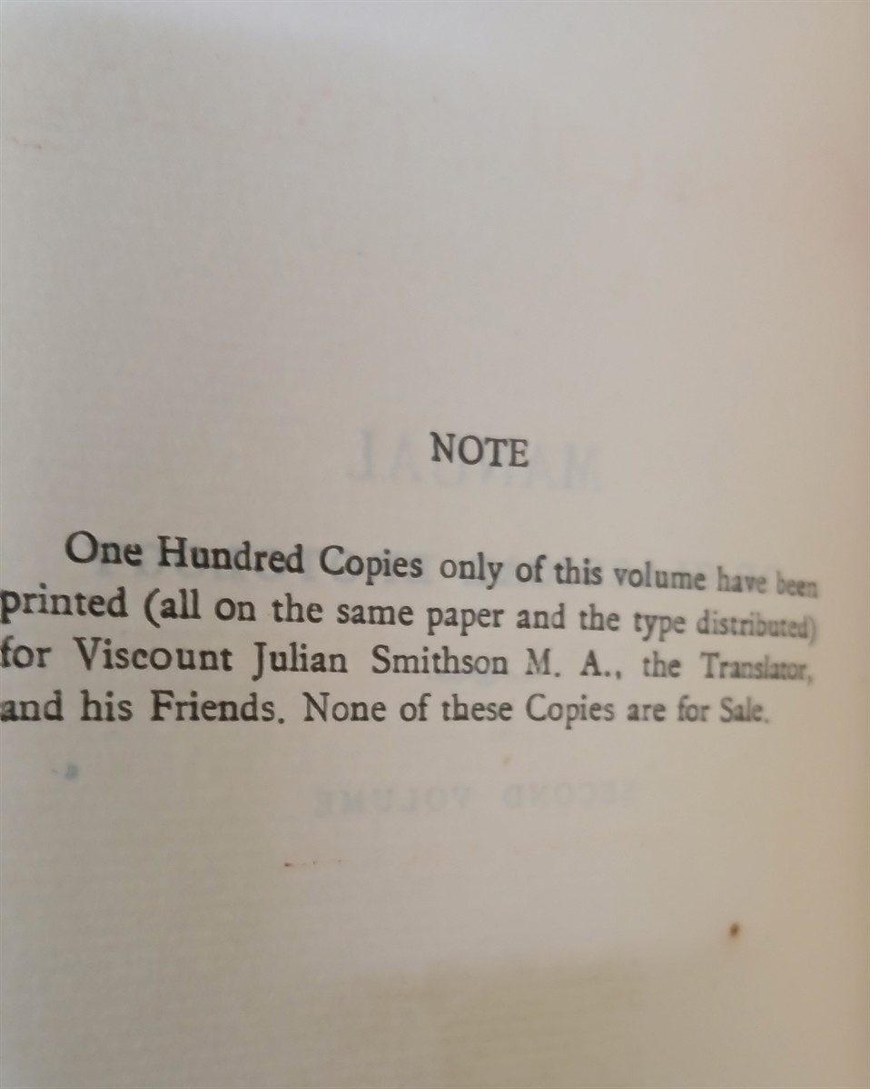 FORBERG, FRED. CHAS. - Manual of Classic Erotology (de Figuris Veneris). Latin Text and Literal English Version (2 Volumes)