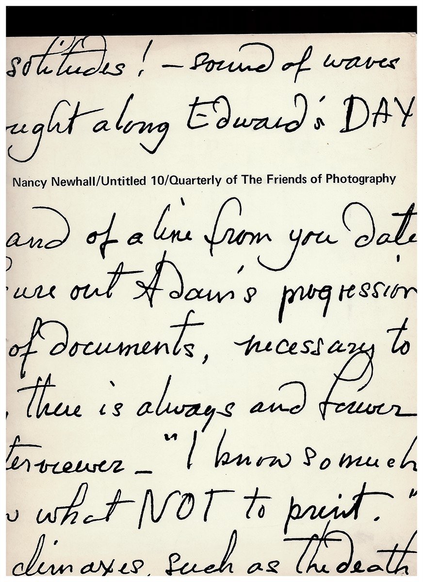 THE FRIENDS OF PHOTOGRAPHY - Nancy Newhall / Untitled 10 / Quarterly of the Friends of Photography