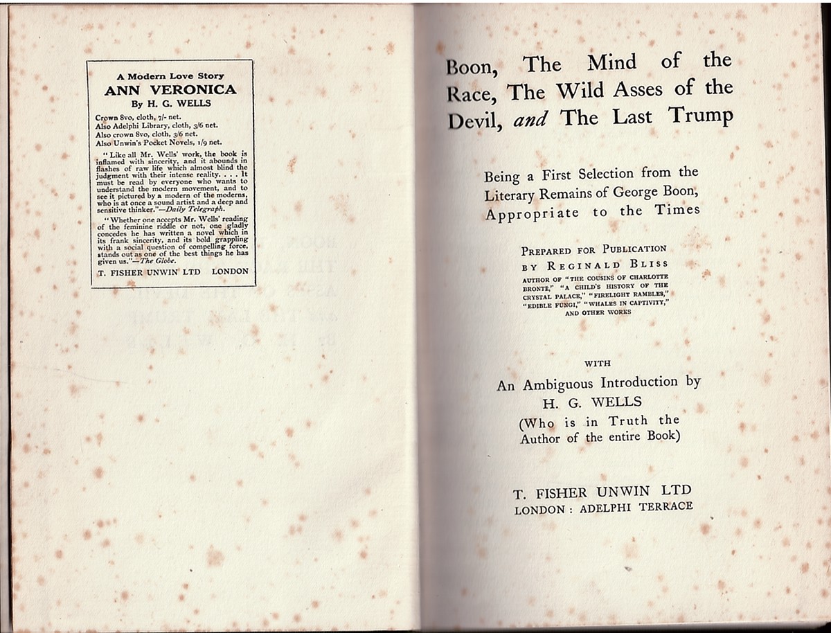 Boon, the Mind of the Race, the Wild Asses of the Devil, and the Last Trump