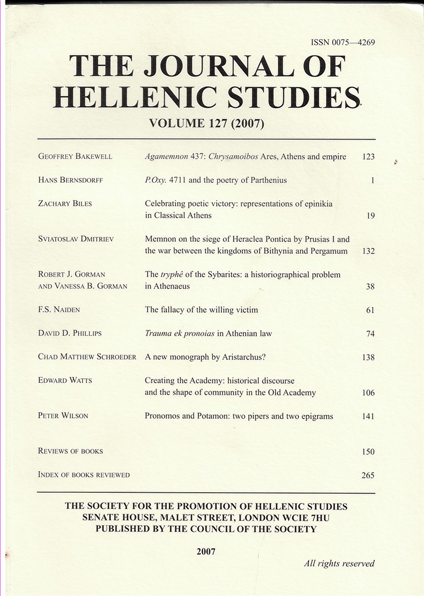 The Journal of Hellenic Studies Volume 127 - 2007