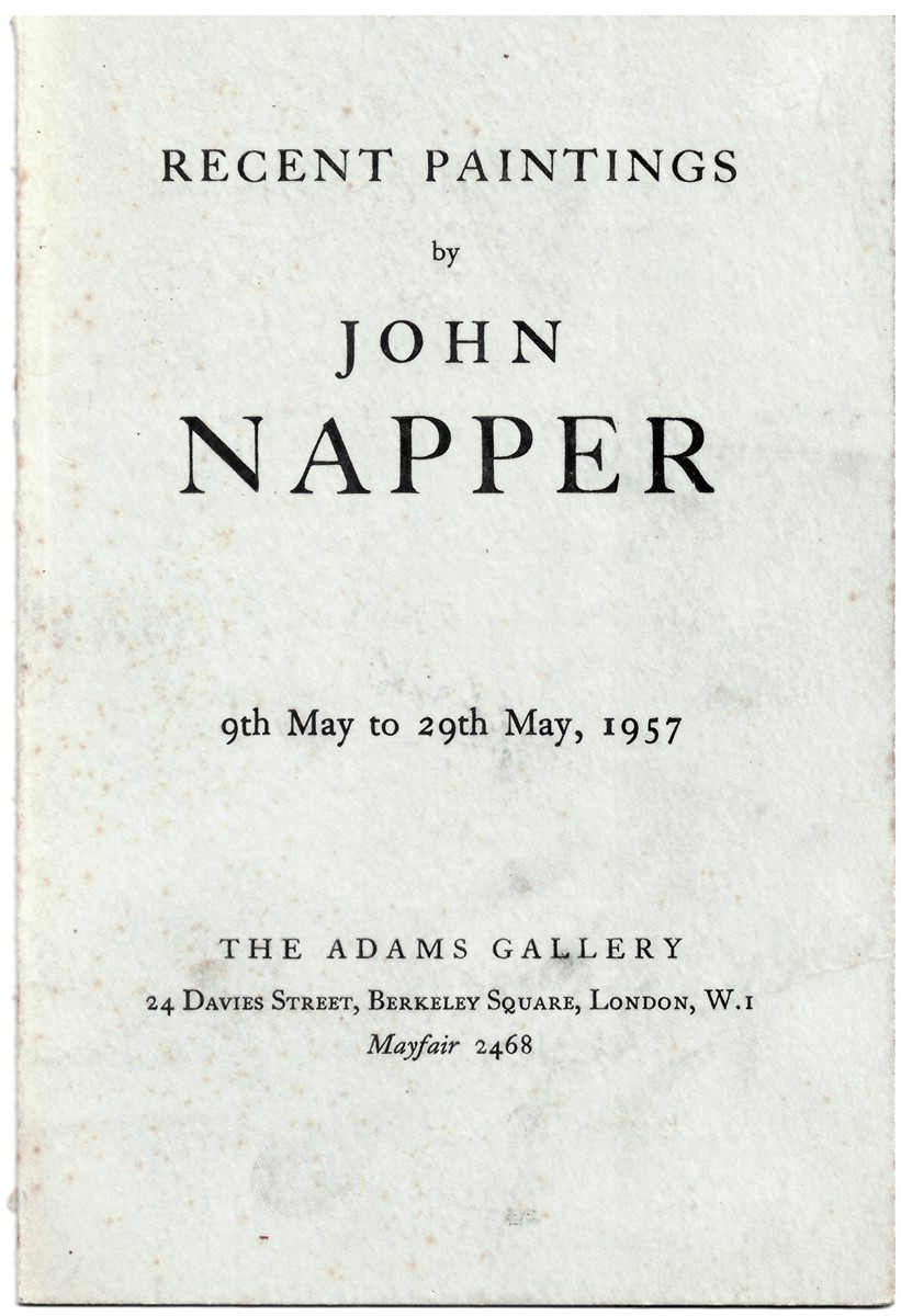 ADAMS GALLERY - Recent Paintings by John Napper 9th May to 29th May 1957