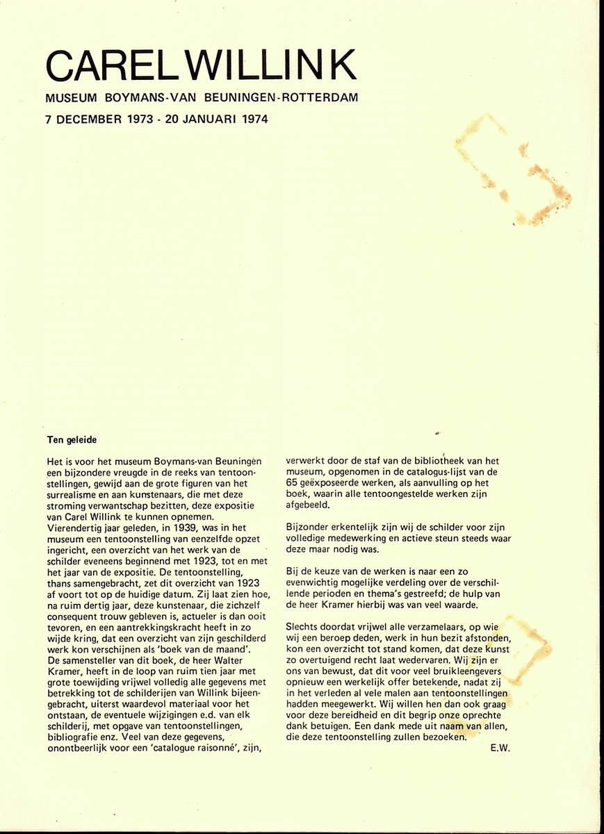 KRAMER, WALTER (COMPILER) ; MARJA ROSCAM ABBING (INTERVIEW) - Willink